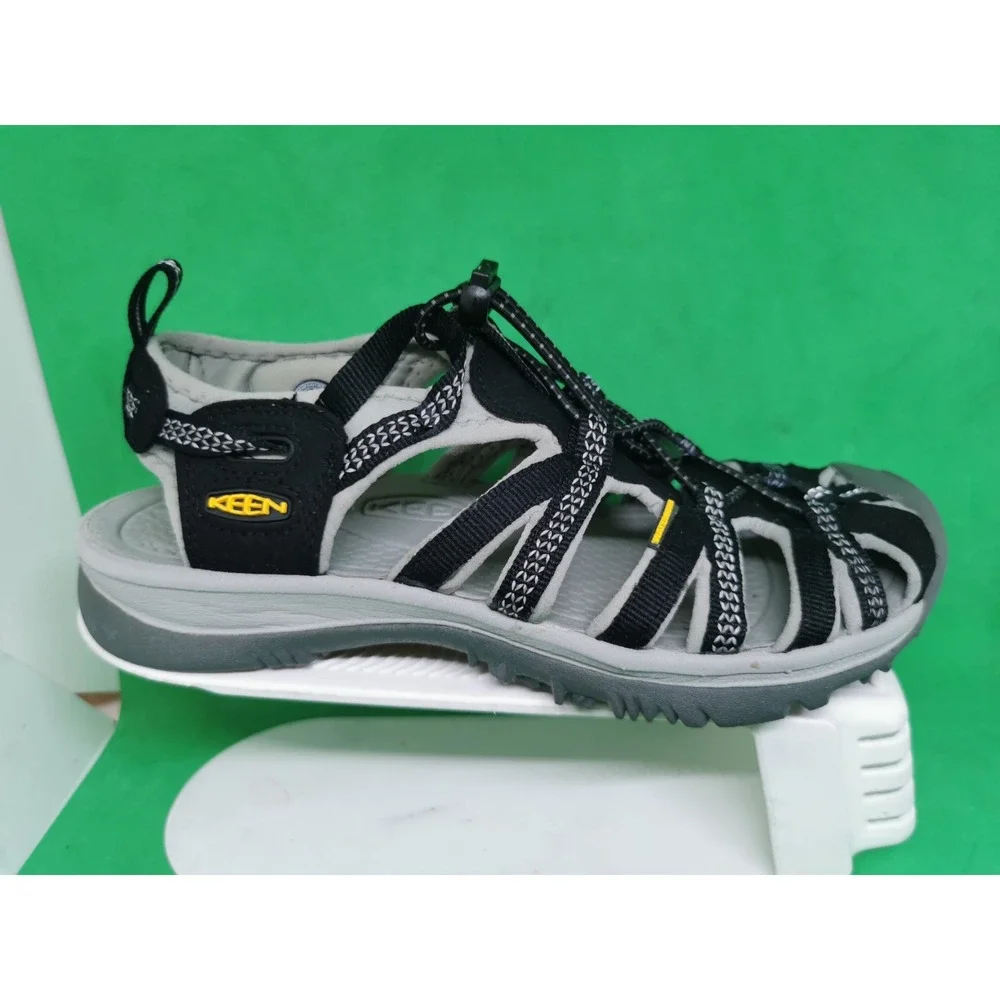 Keen Whisper Sport Sandals Womens Size 7.5 Water Trail Shoes Black Gray Hiking